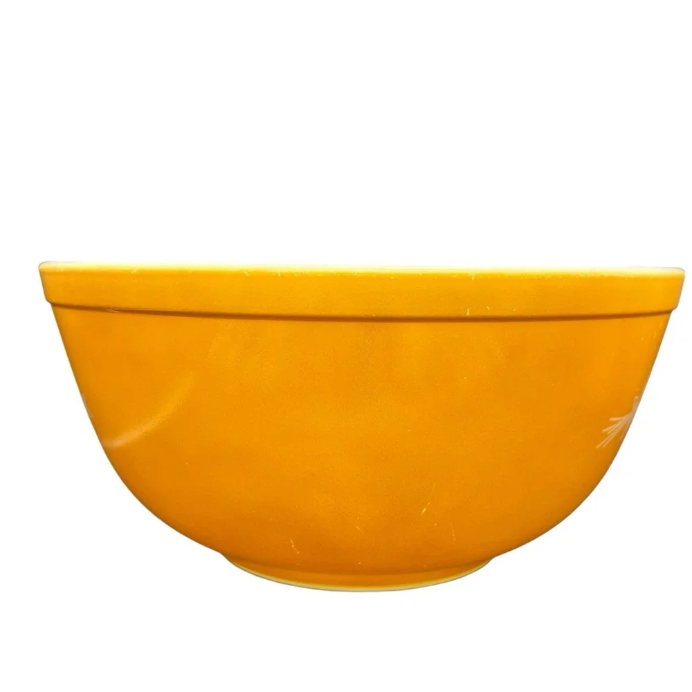 Vintage Pyrex 403 Butterfly Gold 2 2.5L Mixing Bowl White Floral Yellow USA